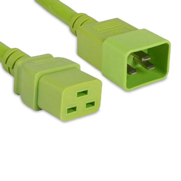 C19 To C20 3Ft Green Power Cord